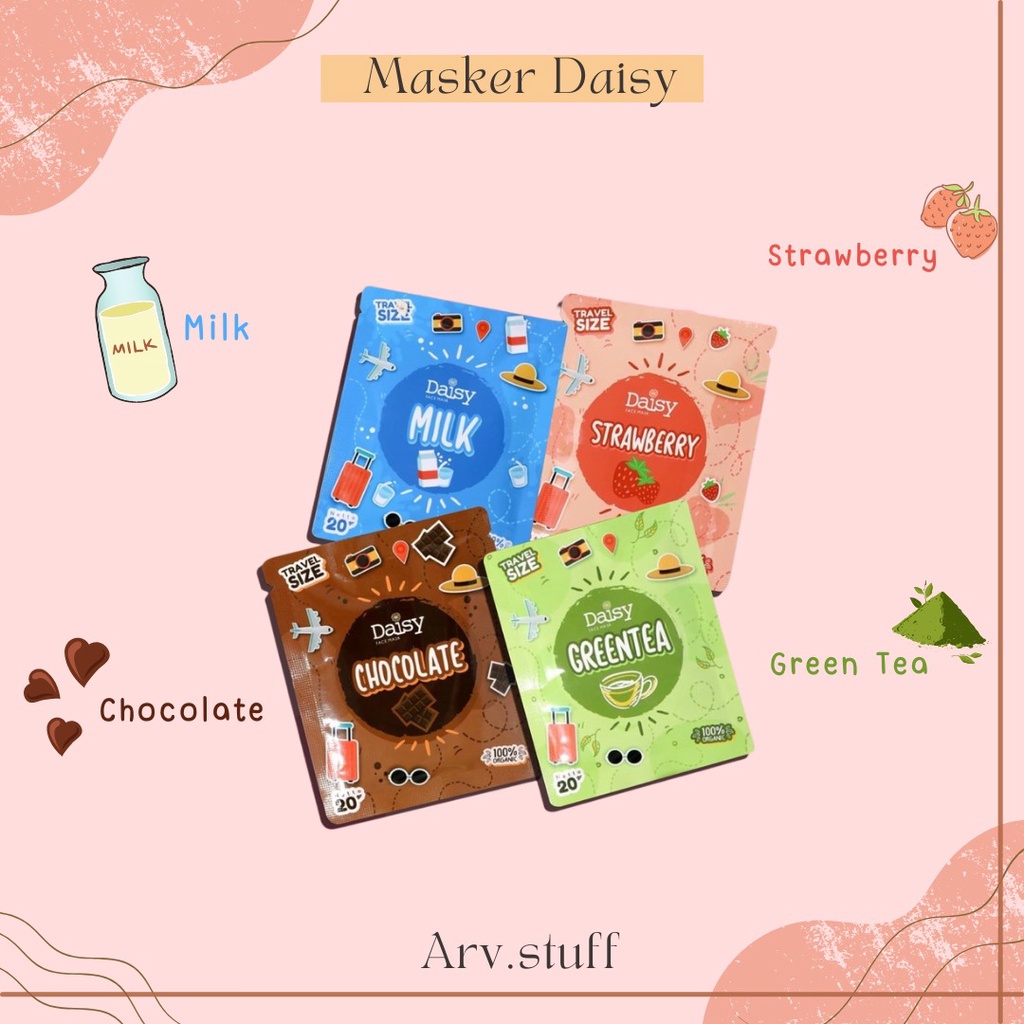 DAISY MASKER ORGANIK/ Masker Wajah 100% Organik, Aman BPOM, FaceMask Wajah, Termurah, Terlaris, Terviral, dan Mudah Diaplikasikan