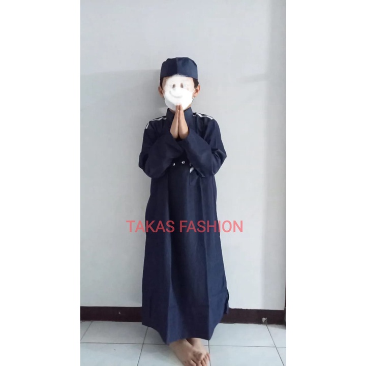Takas_Fashion Gamis muslim Al-harbi ayah dan anak jubah couple ayah anak Hitam dan putih