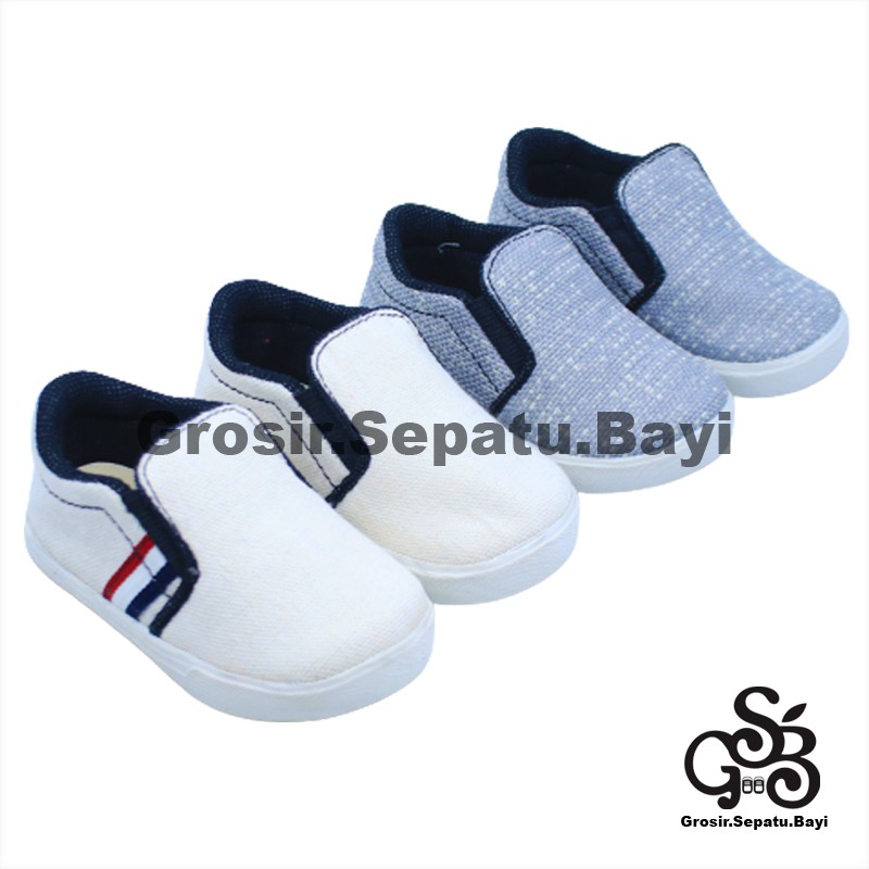 sepatu anak slip on laki laki perempuan motif serat bambu murah