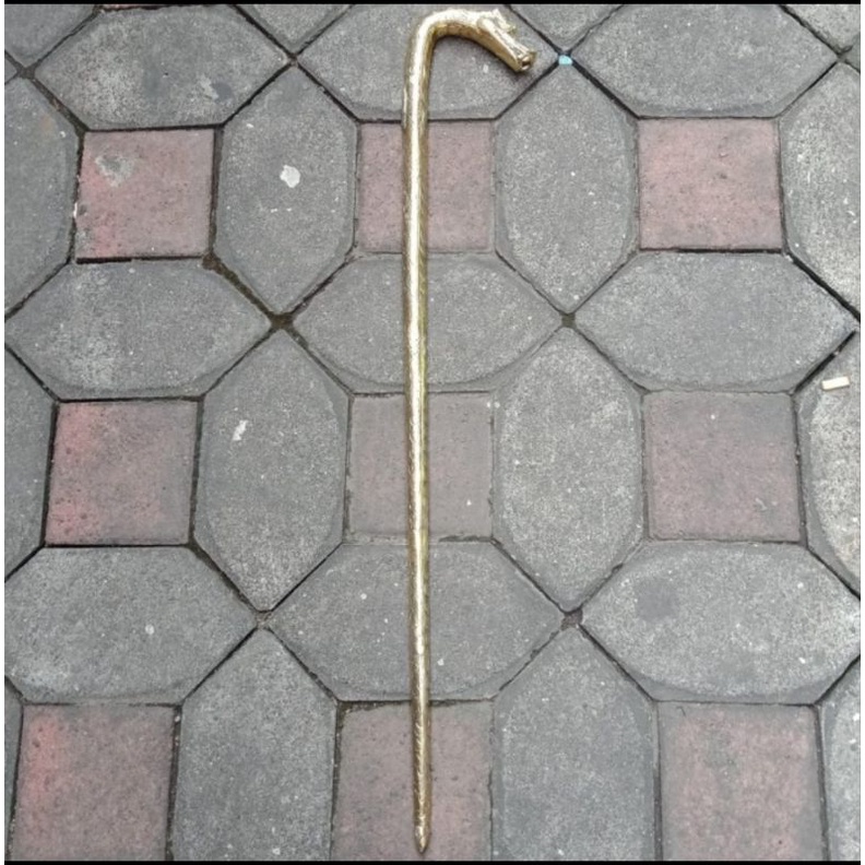 Tongkat Teken Kuningan Alat Bantu Jalan Motif Kepala-Naga