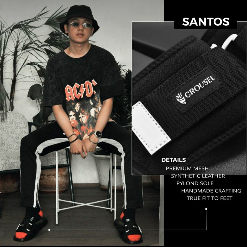 Crousel Sandal slop Casual \ Unisex - Santos Black-5