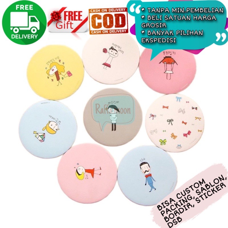 Harga Grosir Souvenir Cermin Mini Bulat Kaca Kecil Karakter Kartun Lucu
