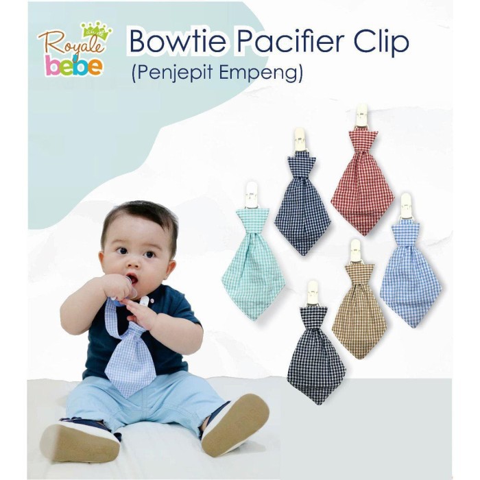 ROYALE BEBE BOWTIE PACIFIER CLIP / ROYALE BEBE