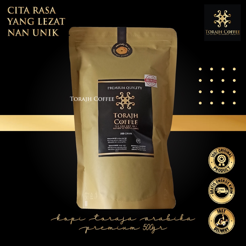 

Biji Bubuk Kopi Toraja Arabica 500gr Original 100% Harum & Nikmat Kualitas Premium By Torajh Coffee