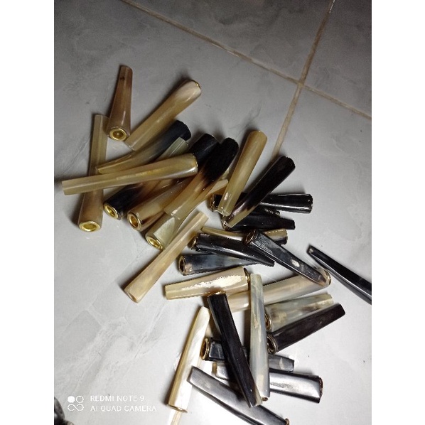 Pipa tanduk kerbau minimalis ukuran panjang 7-9cm ada warna bule dan hitam bahan super