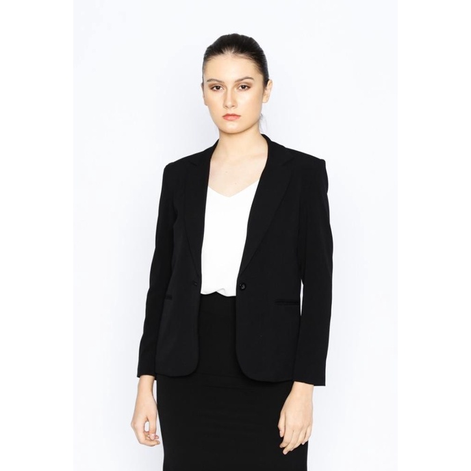 VALINO LADIES BLAZER LENGAN PANJANG SHAWL WANITA HITAM - D-ACGI31-B9 - 8