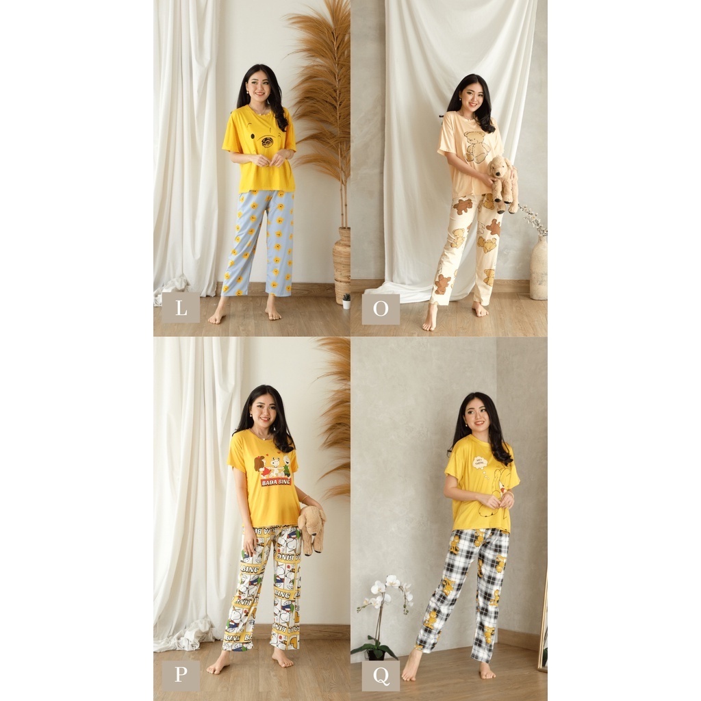 Tee Pajamas Set - Atasan Celana Baju Tidur Setelan Wanita