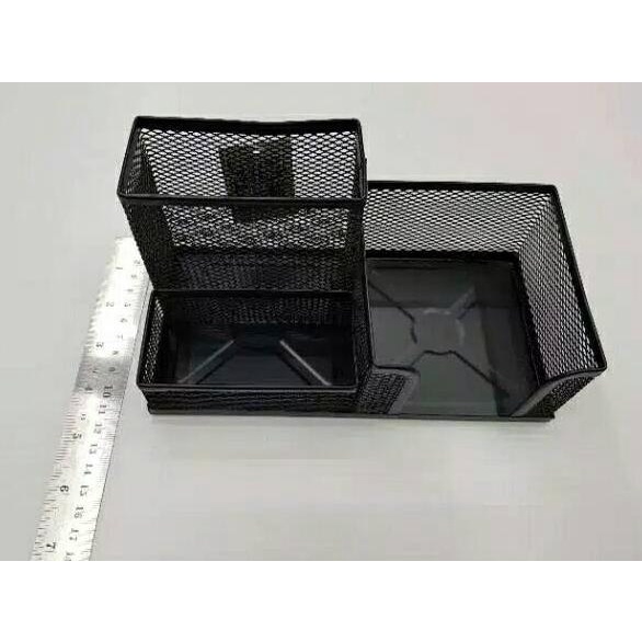 

{L-UXU) {♫) // MEMO HOLDER PANJANG 3 Sekat Desk set Organizer Tempat Pensil Meja Pen {murah)