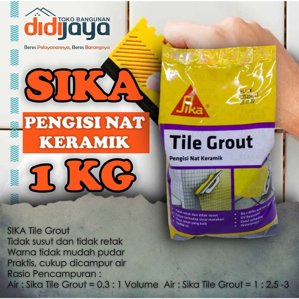 SIKA TILE GROUT SEMEN PENGISI NAT KERAMIK OKER LANTAI WARNA Kuning Hijau Biru Kemasan 1 KG