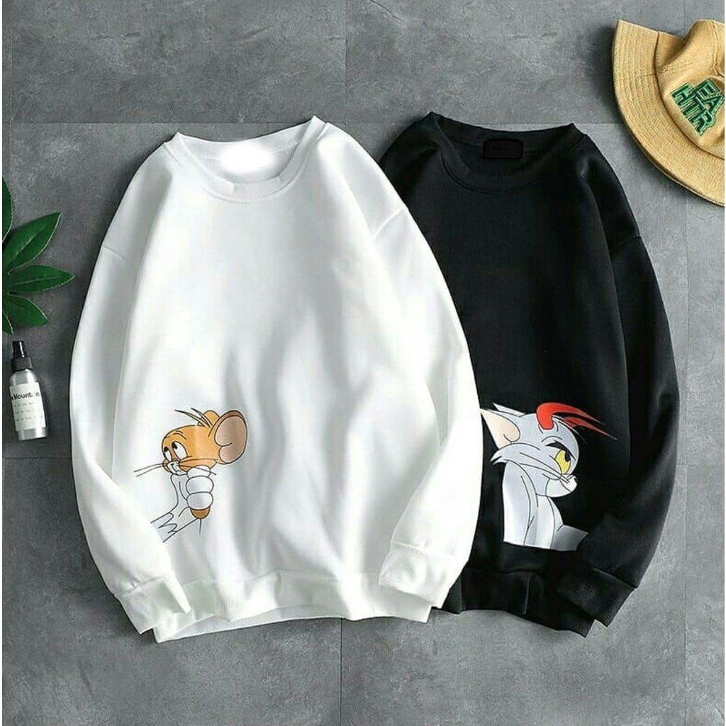 sweater oblong cartoon crewneck wanita  - sweatshirt sweater casual kw