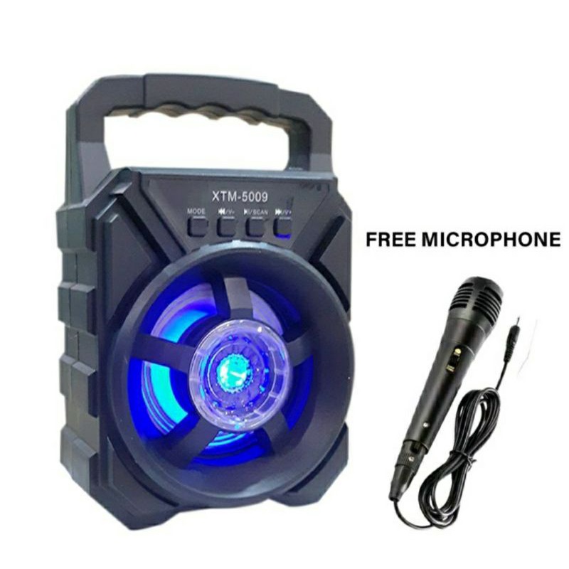 PROMO BISA COD - Speaker Bluetooth Bonus Mic / Speaker BT Type 5009 Mega Bass Free Mic-Speaker XTM 5009
