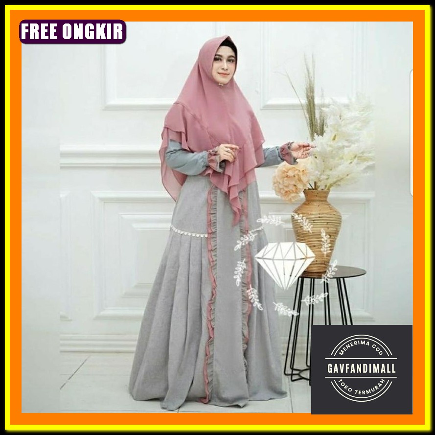 Terlaris Najma Arimbi Maxy Dress Kondangan Gamis Tille Mewah Games Remaja Jumbo Brokat Tulle Model T