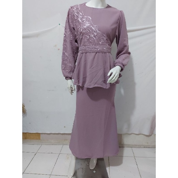 ☆Baru☆ ReVa Gamis Brukat Premium/ Dress Pesta Remaja Dewasa Wanita Kekinian/ Baju Fashion Kondangan