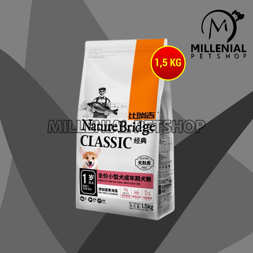 Nature Bridge Smal Breed Adult Dog Food Dry Makanan Anjing Kecil 1.5KG