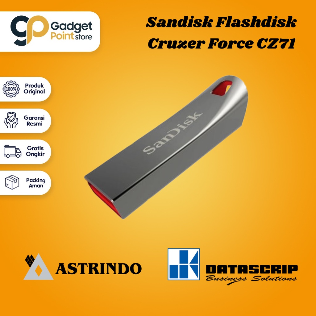 Flashdisk SanDisk 64GB USB 2.0 Cruzer Force CZ71 - Garansi Resmi 5 Tahun