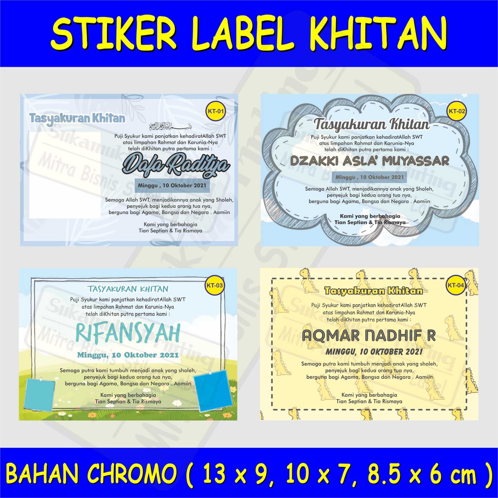 Stiker Label Khitan, Sticker Label Khitan