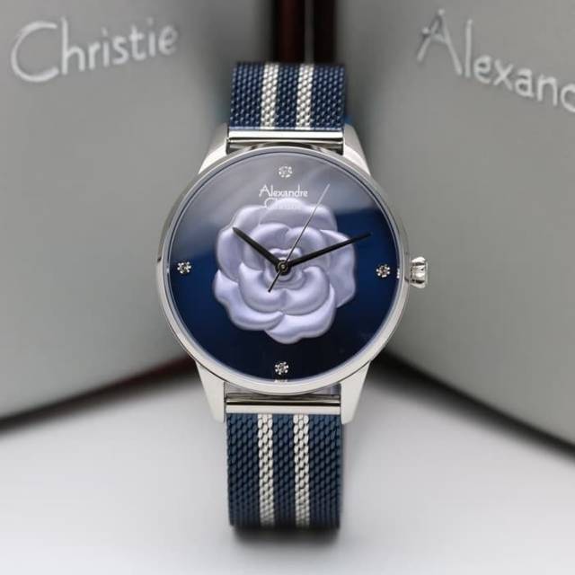jam tangan wanita alexander cristie original ac2723 blue