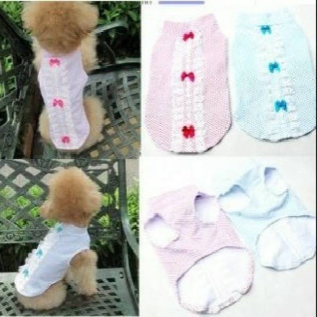 Baju hewan baju kucing & anjing - Renda pita
