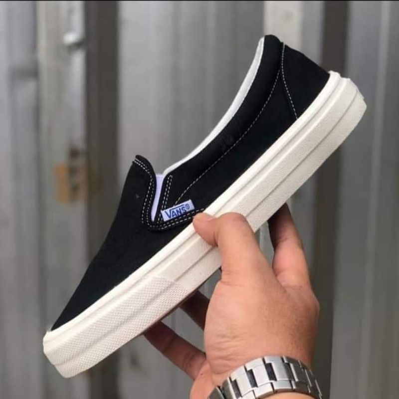 READY SEPATU VANS SLIP ON BW OG DOUBLE POXING PREMIUM CHINA BNIB