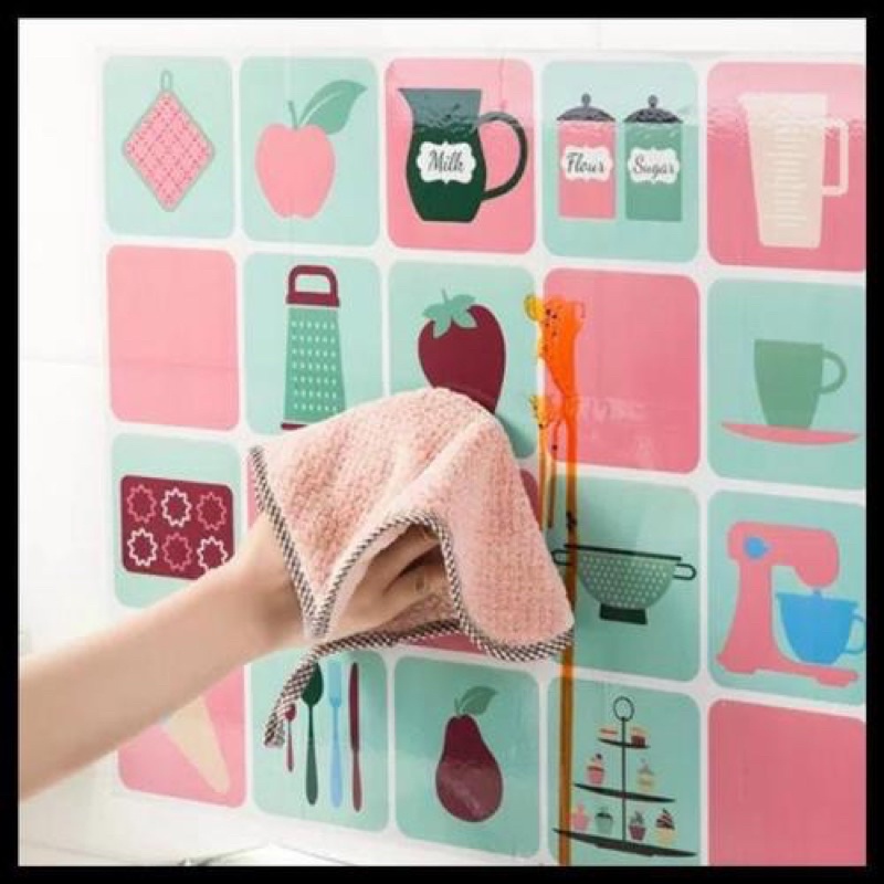 [ctshop1] Wall Stiker Dinding Dapur Anti Minyak / Api Wallpaper Sticker Alumunium Foil Dekorasi