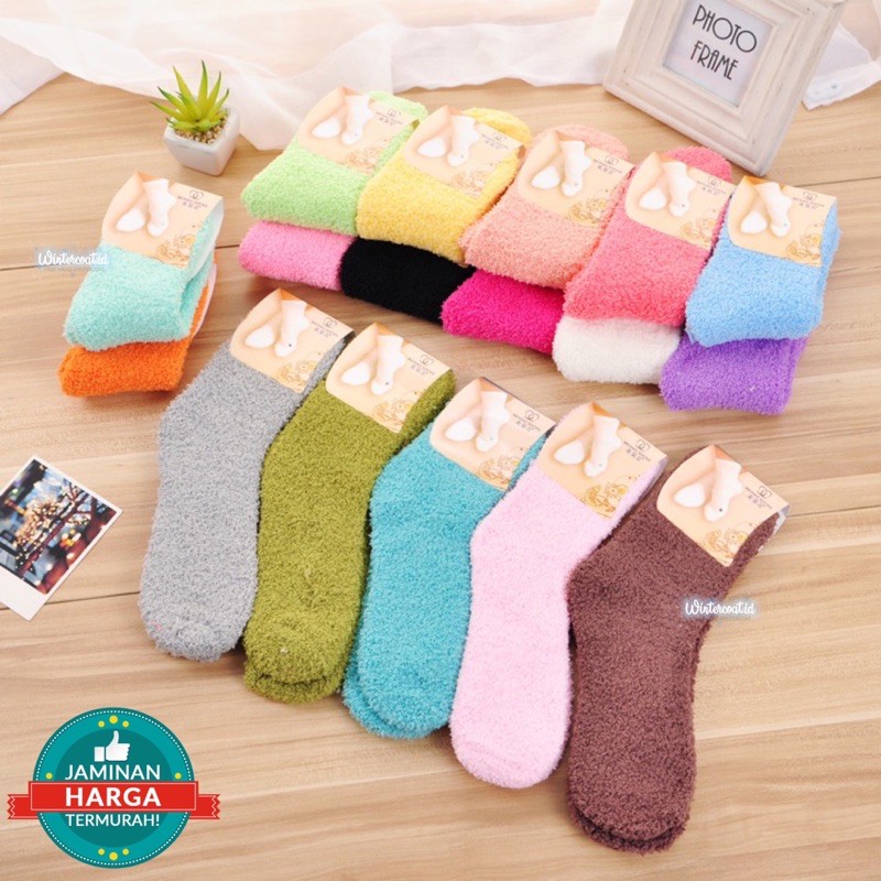 Kaos kaki wool wanita winter socks woman sarung musim dingin hangat candy wol import gunung