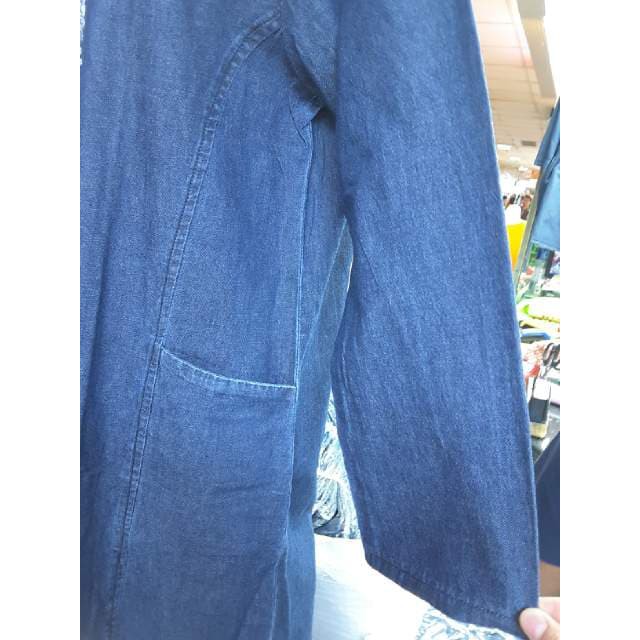 Jumbo Gamis Polos Jeans - Biru Muda