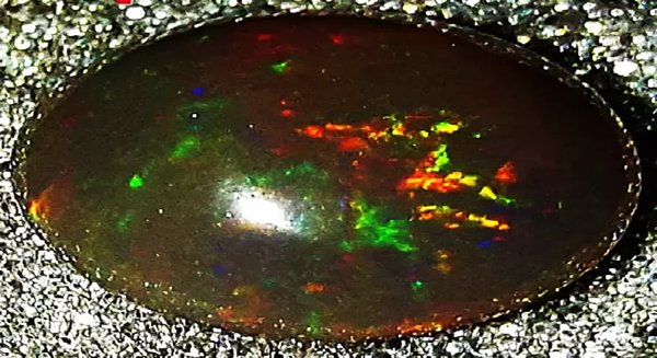 Natural Kalimaya Banten Black Opal tembus kembang biang batu akik size jumbo 17.5mm