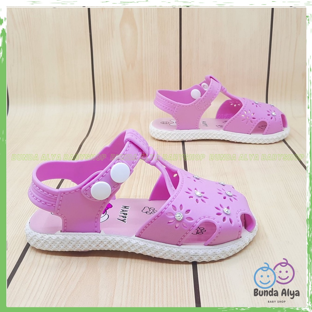 Sepatu Sendal Anak Perempuan IMPORT Usia 9 Bulan Sampai 3 Tahun UNGU Model Lucu  Sepatu Sandal Anak Cewek Karet Elastis Anti Licin Kekinian Nyaman Dipakai Size 16 Sampai  24