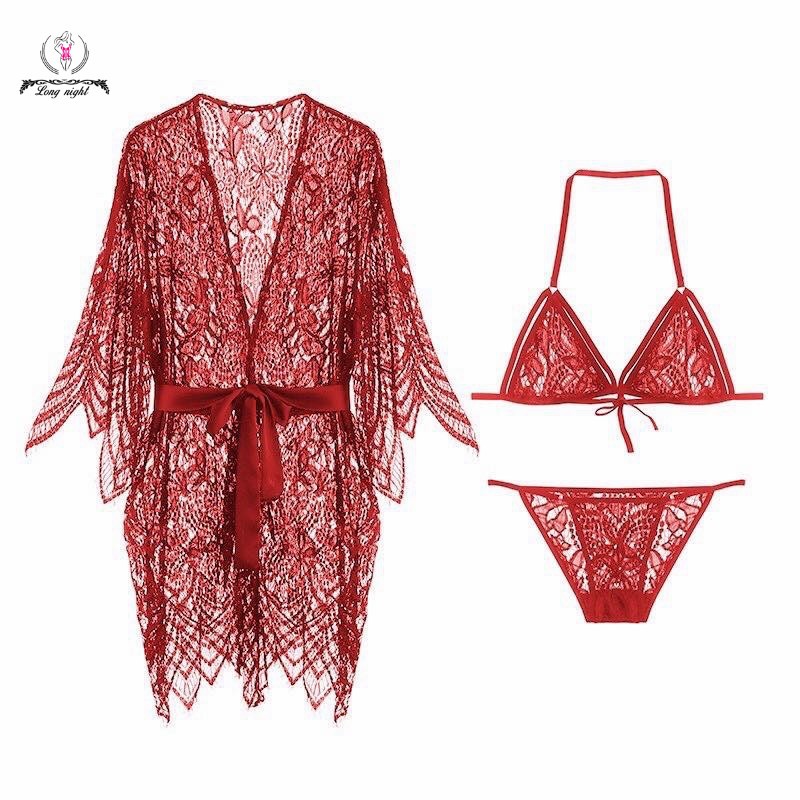 (BISA COD ) Longnight Hot sexy lingerie baju tidur+cd+bra 8088 merah-2