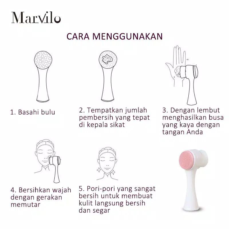 Facial Brush Komedo Alat Pembersih Wajah Bahan Silikon