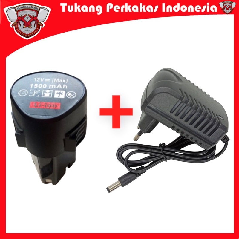 Charger Casan Baterai 12 volt + Baterai 12 volt Batre Battry Battre Casan Bor 12v