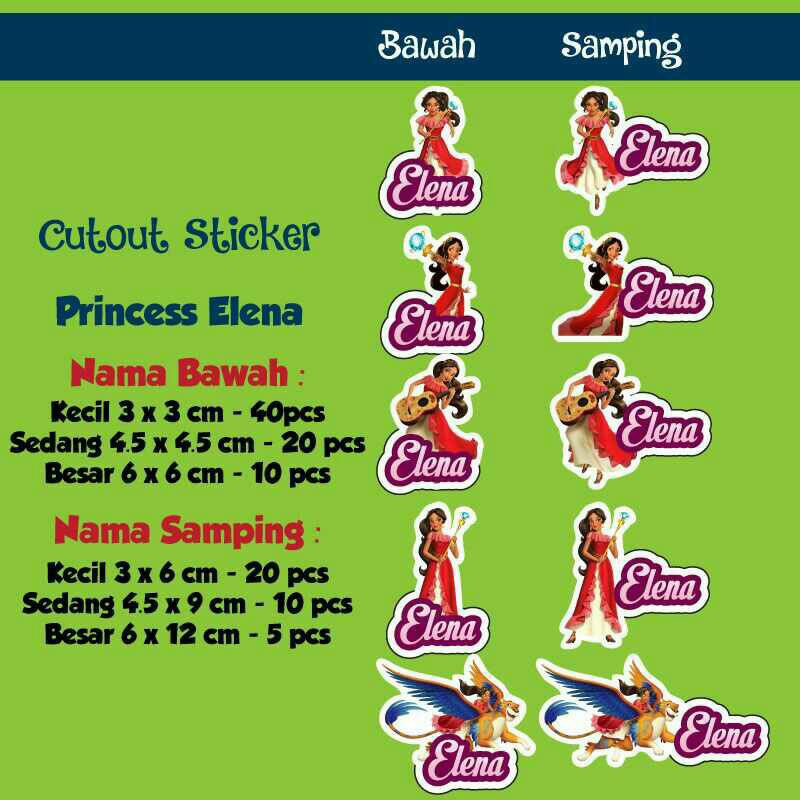 

Stiker Label Nama Waterproof Cutout Elena (Set)