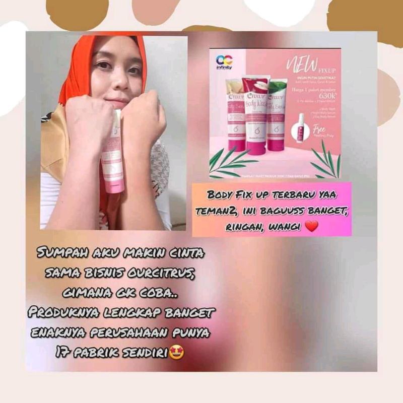 FIXUP BODY SERUM - BODY LOTION WHITENING - 1 paket @ 4 item