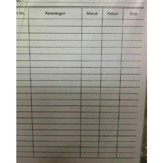 

❂ Kartu Stok A4 simple praktis ✮