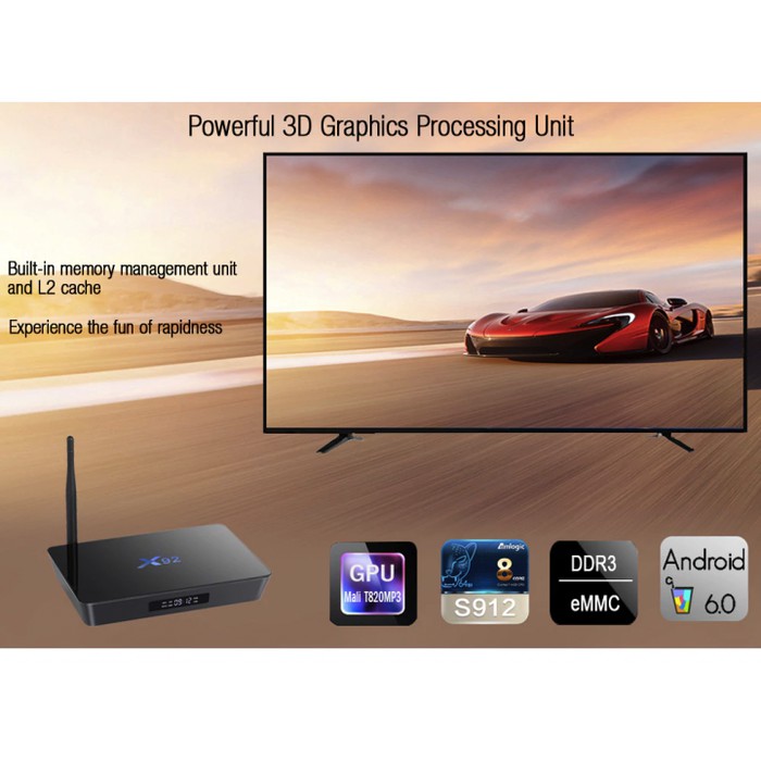 Ready Stok X92 TV Box 4K Amlogic S912 3GB 32GB Android Nougat 7 1 FULL KODI Limited