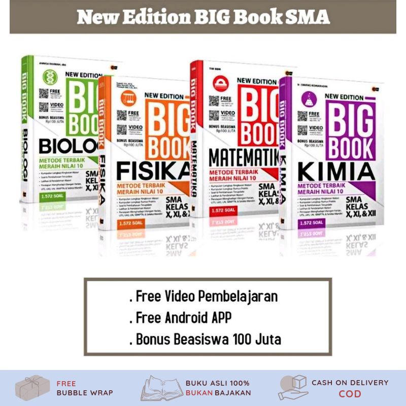 NEW EDITION BIG BOOK BIOLOGI, KIMIA, FISIKA, MATEMATIKA SMA/MA KELAS X, XI, & XII - Penerbit Cmedia