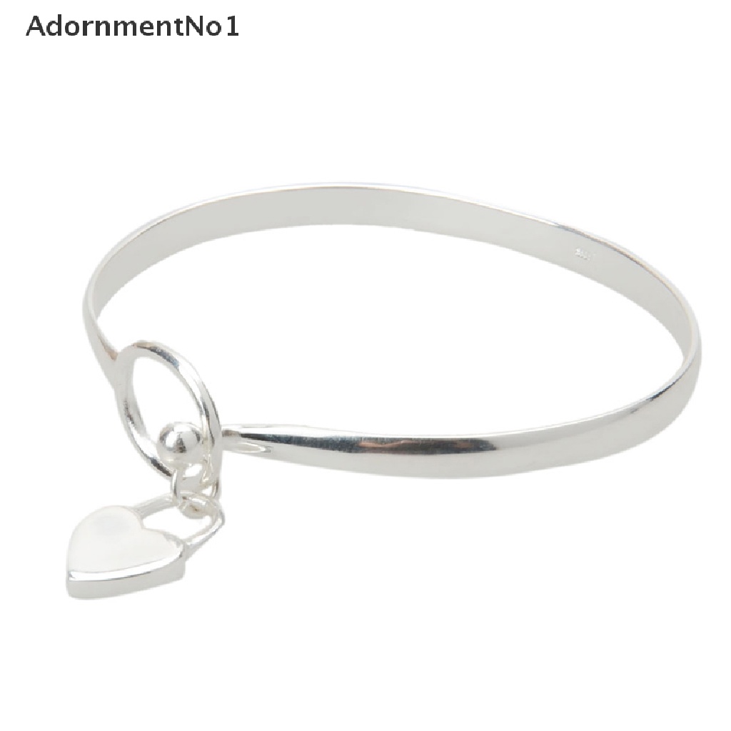 (AdornmentNo1) Gelang Tangan Lapis Silver 925 Motif Hati Untuk Perhiasan Wanita