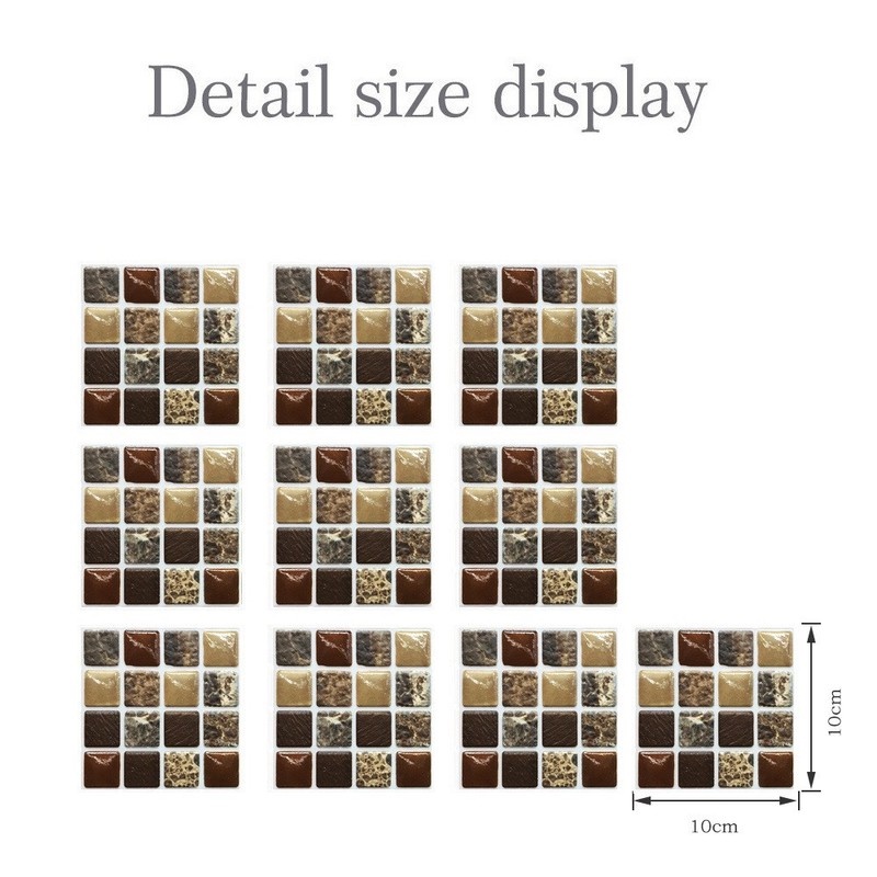 1PC 3D Self-adhesive Waterproof Mosaic Crystal Tile Wall Stickers / DIY Home Decor Wallpaper