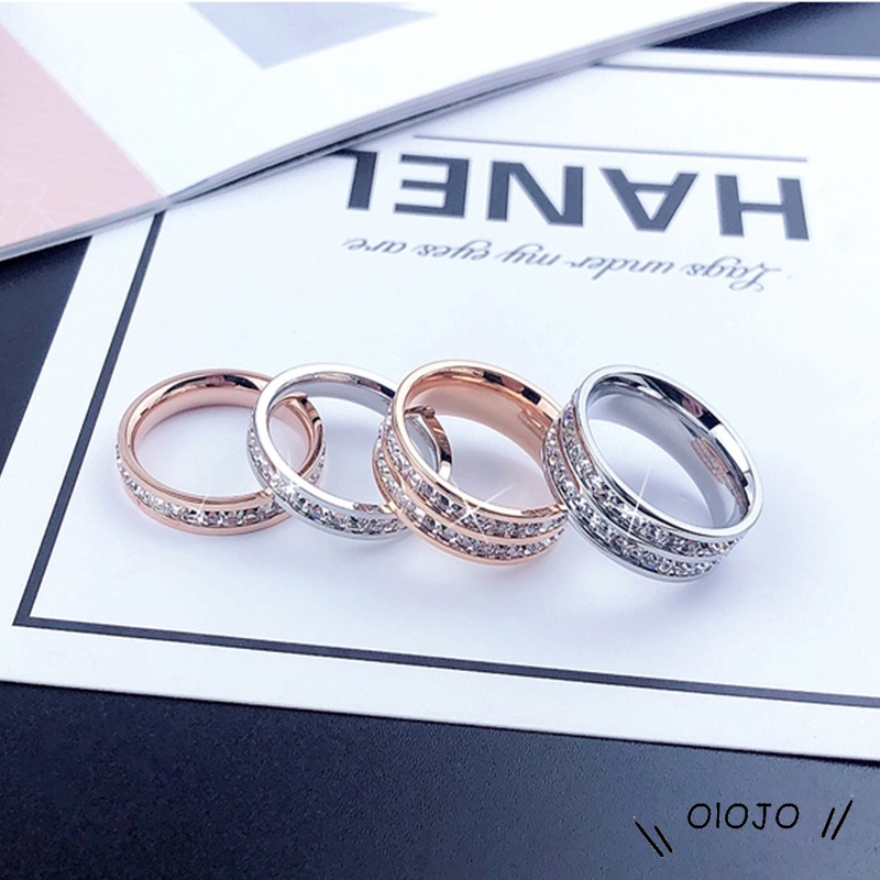 Cincin Titanium Wanita Anti Karat Fashion Korea Aksesoris Mode - ol