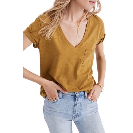 Kaos Wanita Madewell V Neck Original Termurah Atasan Wanita Casual