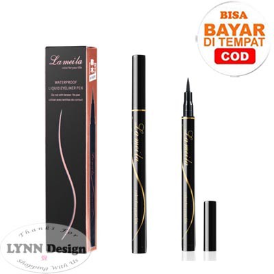 Lameila Eye Liner Anti Air / Keringat Warna Hitam 10ml