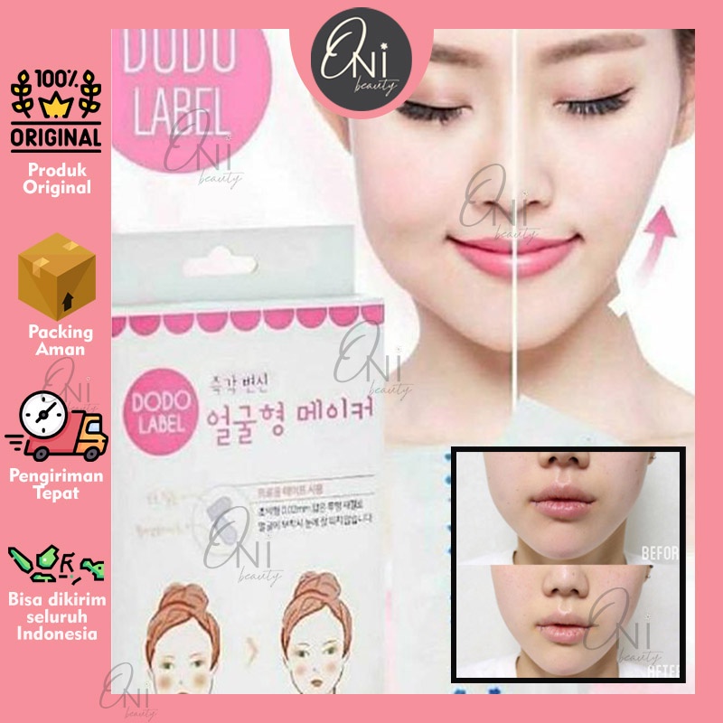 Selotip Stiker Korea Pembentuk Wajah Tirus V Shape Transparan [40 pcs] Mengencangkan Pipi & Menirusk