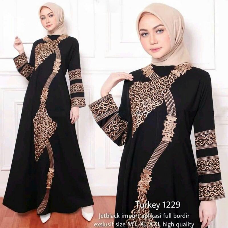 Abaya /AbayaRemaja/GamisHitam / abayahitam/abayaTurkey1229abayabordirabayajetblack