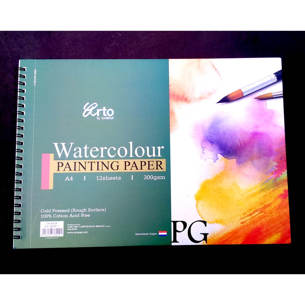 

Arto Watercolour Painting Paper Ring A4 300gsm Cotton Buku Gambar