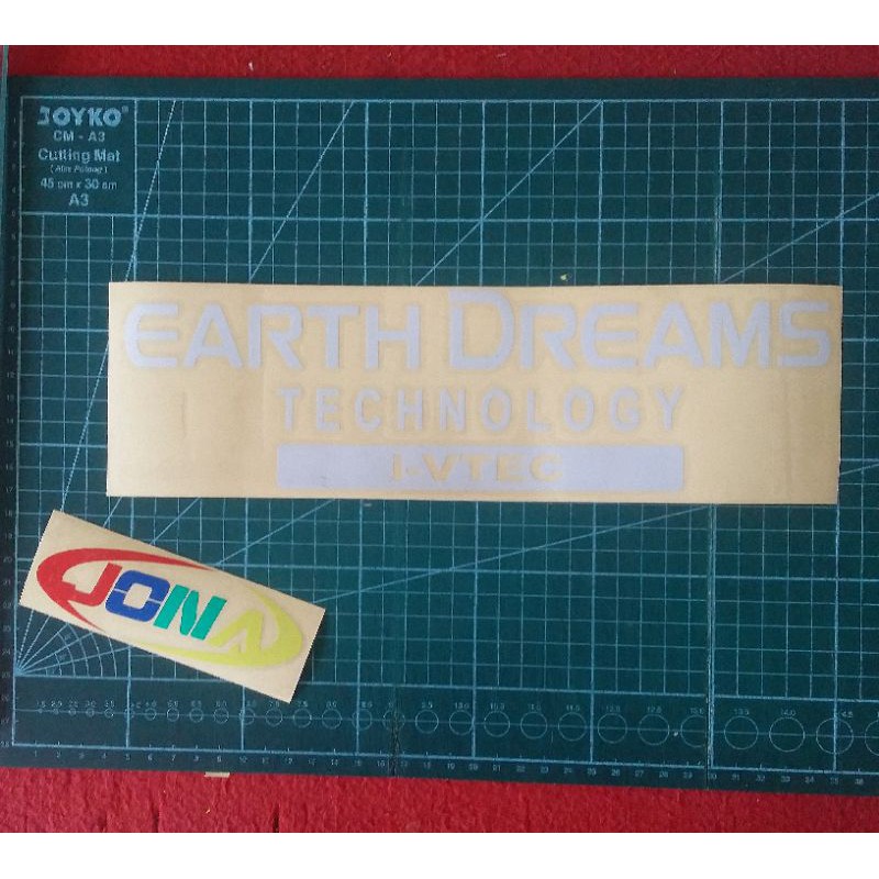Stiker Cutting Kaca dan Body Mobil Earth Dreams i-vtec