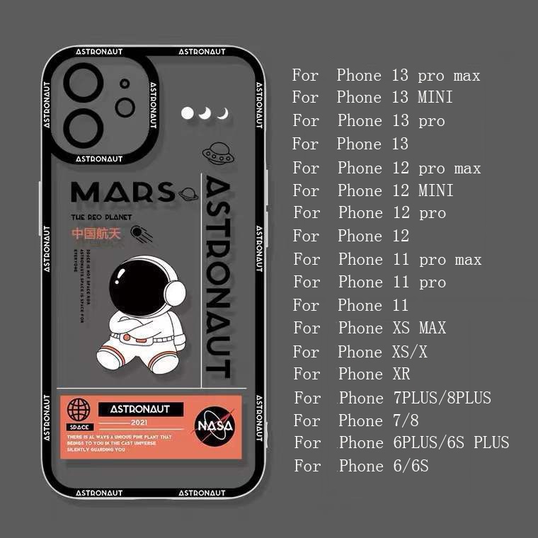 Soft Case Transparan Desain Astronot Untuk IPhone 13 13pro 12promaxSE2 2020 11 Pro MAX 6S 7 8 Plus X XS XR