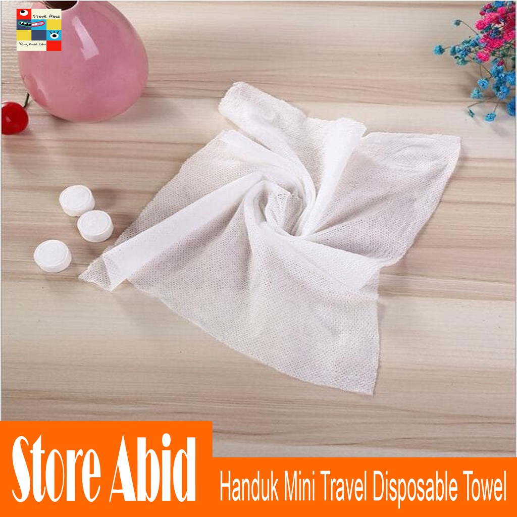 Tissue Handuk Mini Permen Travelling Liburan Kompress Towel Portable