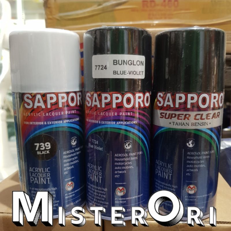 Paket Bunglon Blue Violet 7724 Sapporo cat semprot isi 3 kaleng@300ml