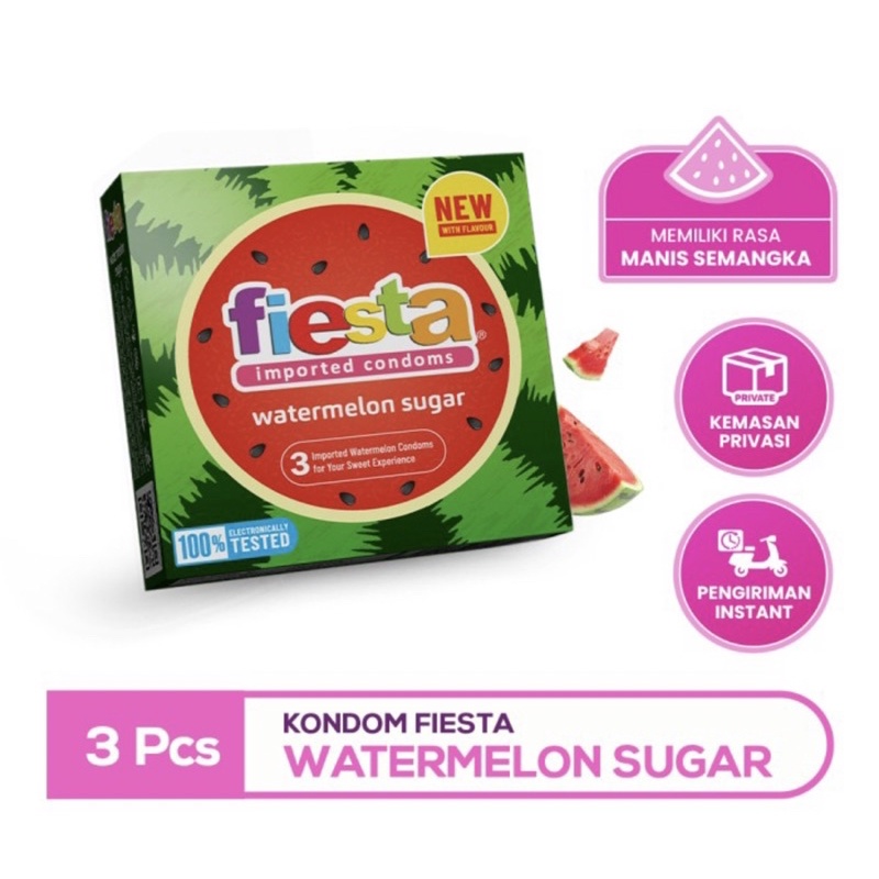 Kondom Fiesta watermelon sugar isi 3 ( privasi aman )