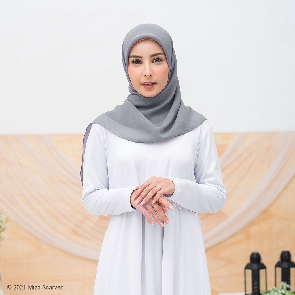 Hijab Segiempat Polycotton Scarf Premium Part 1 Hazel by MIZA-Grey